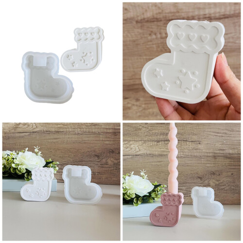 Silicone Candlestick Molds Christmas Stocking Silicone Candle 1