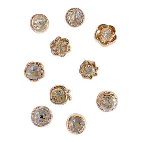 Clip de fixation de perles pour robe, sans-3 strass mélangés
