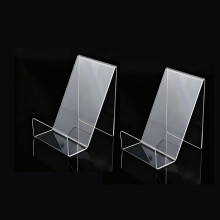 2Pcs Multifunctional Clear Acrylic Stand Desktop Bookend-2