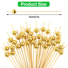 Glamouröse Cocktailspieße mit goldener Perlenverzierung für eine elegante Präsentation, für jeden Anlass geeignet, splitterfrei für