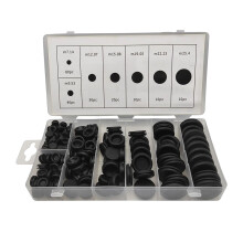 Tapón de goma para orificio de pared cortafuegos, junta de cable eléctrico para carrocería y chapa metálica, juego de arandelas de goma negras