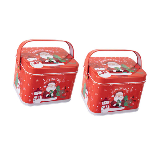 Set of 2 Candy Boxes for Christmas Tinplate Suitcase-Type C