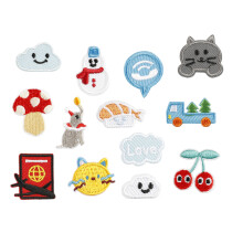 13 Pcs Cloud Embroidered Patches Sew on Patches Cartoon Cats