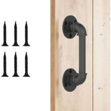 Maniglione di sostegno per bagno con maniglia per porta in tubo industriale, ferramenta multifunzionale con corrimano rustico in ghisa e maniglia per