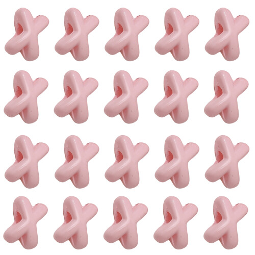 10Pcs X Shape Spacers Beads 2mm Hole Colorful-Light Pink