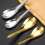 6 x multifunktionale Suppenlöffel, Servierlöffel,-Gold klein 7