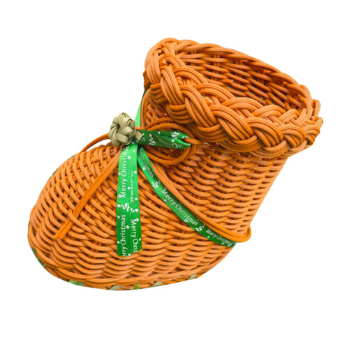 Spacious Plastic Storage Bin With Woven Texture Boot Toy-Green