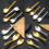 6 x multifunktionale Suppenlöffel, Servierlöffel,-Gold klein 3
