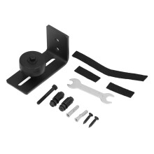 Guide de sol réglable pour porte de grange, construction robuste en acier et nylon, plusieurs options d'assemblage, installation facile avec manuel,