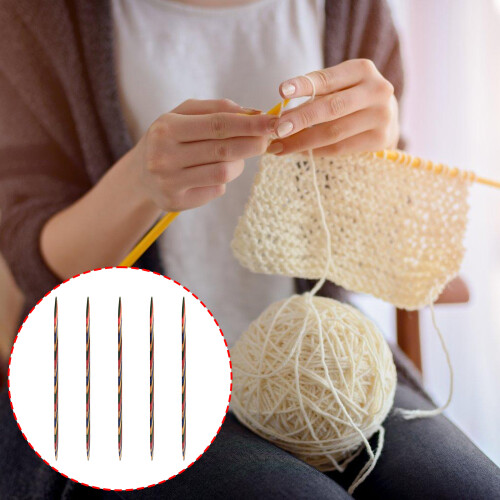 5PCS Double Head Pointed Wood Knitting Needle Ergonomic-4.0mm 2