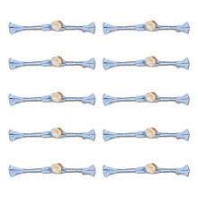 Boutons à nœud Cheongsam, 10 pièces,-Perle en feuille d'or 9