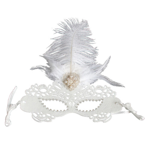 Feathered Rhinestones Mask Crystal Elastic Bands Party