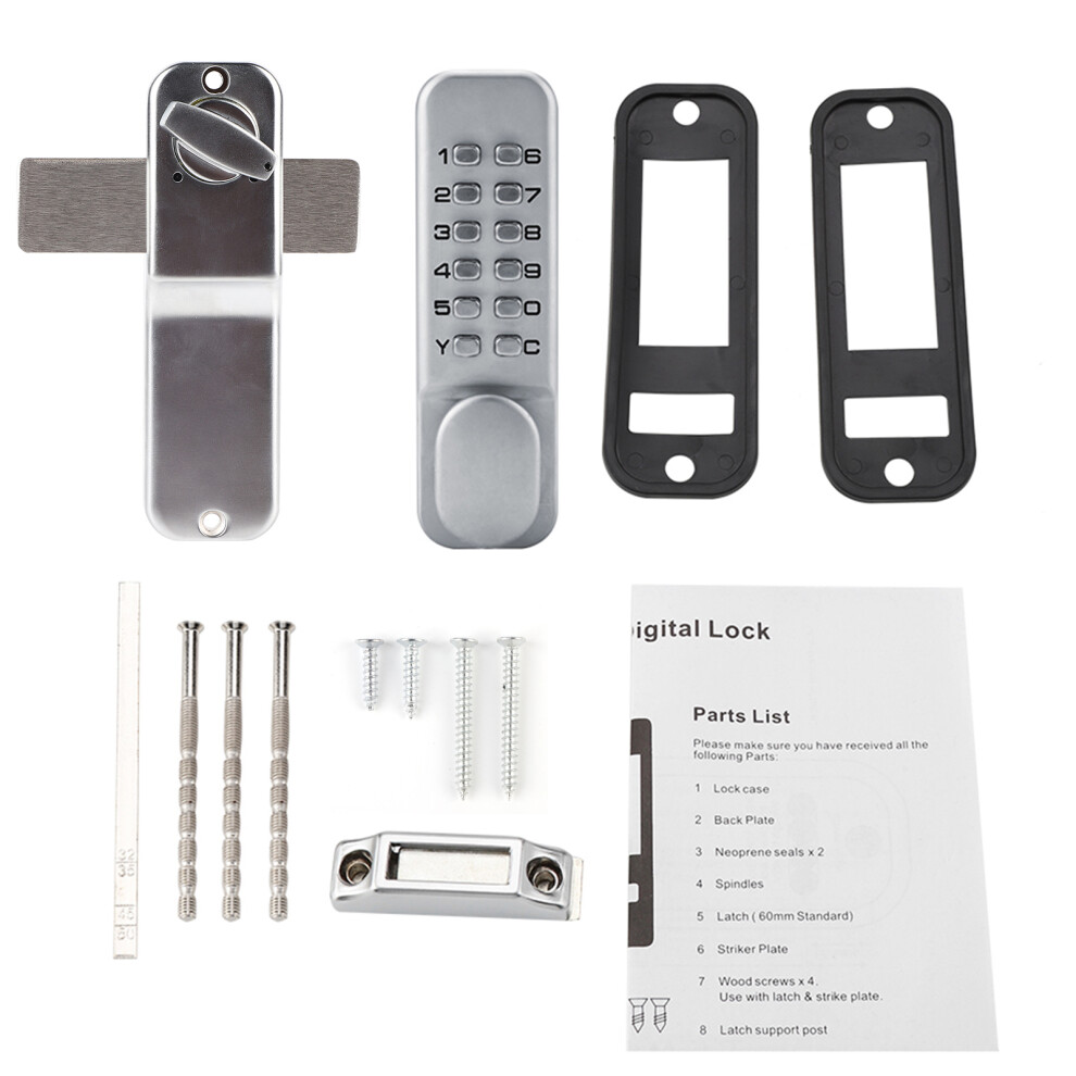 Sliding Door Lock With Zinc Alloy Material, Keyless Entry Password Reset Function Ensures Security For Office, Interior, Rental, Composite Doors (Sens 9454554563589