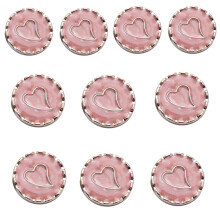 10 stuks hartknop ronde metalen knop met gat voor naaien-roze1 M