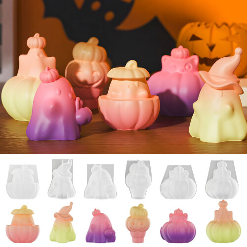 Silicone Mould Halloween Candle Molds Casting Molds Festive-3 2