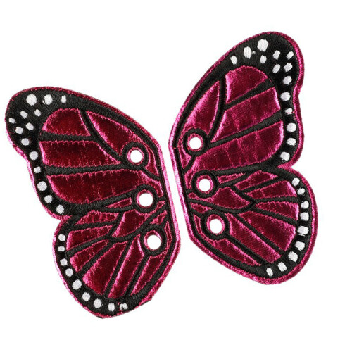 1 Pair Butterfly Wing Iron on Patches Embroidered Patches-Red
