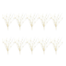 Synthetic Leaf Branch Glittering Christmas Picks-Champagne