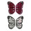 1 Pair Butterfly Wing Iron on Patches Embroidered Patches-Red 3