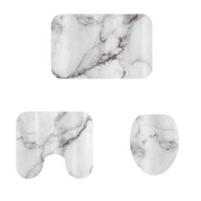 Modern Marble Print Bathroom Mat, Exquisite Design Creative Pattern Floor Mat, Machine-Washable Waterproof Polyester Fabric With Fast-Drying Water Abs