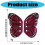 1 Pair Butterfly Wing Iron on Patches Embroidered Patches-Red 2