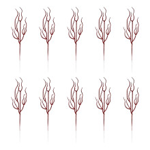 10pcs Palistic Plastic Flower Branch with Flexible Stems-Red