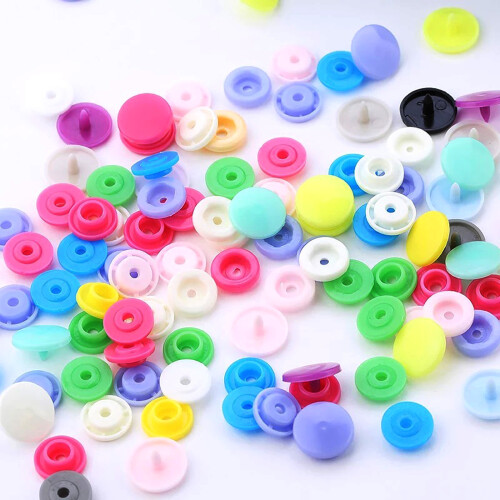 1000Sets Colored T5 Snap Fasteners for Sewing 12mm-Lemon yellow 2