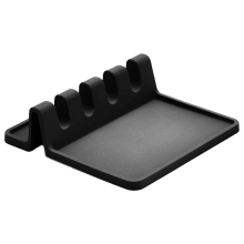 Varmebestandig silikone skeholder, skridsikker og opvaskemaskinesikker køkkenredskabsholder med dryppude, pladsbesparende design til madlavning uden