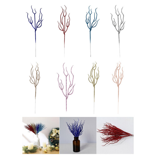 10pcs Palistic Plastic Flower Branch with Flexible Stems-Red 2