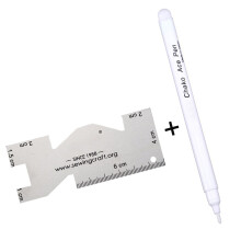 Fabric Maker with Metal Quilting Ruler-White pen with ruler