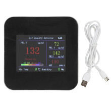 Inomhusluftkvalitetsmätare, realtids CO₂-detektor, TFT-display, temperatur- och fuktighetssensor, bärbar design, uppladdningsbart batteri och