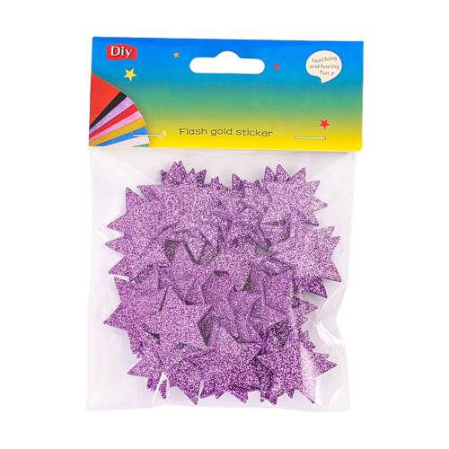 Star Shape Adhesive Sticker for Card Making Scrapbooking-Purple