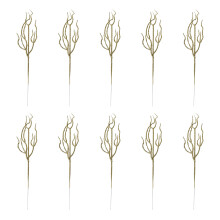 Artificial Flower Stems Pack of 10pcs Shatterproof Plastic-Gold