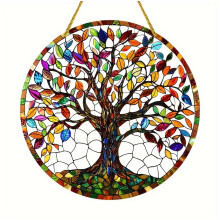 Colorful Acrylic Tree Sculpture Hanging Ornament 15x15cm-YKB138