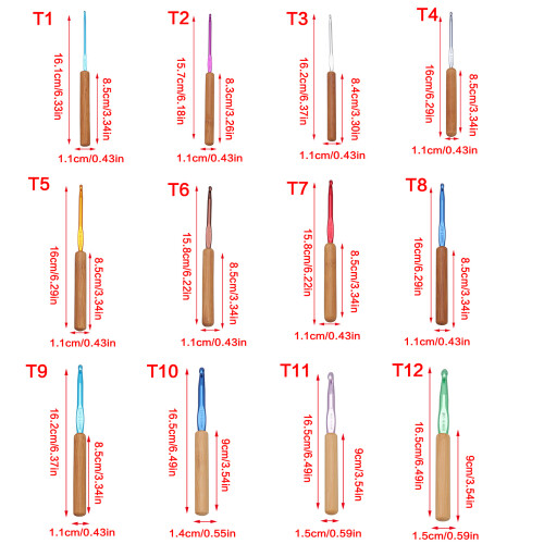 Ergonomic Crochet Hook Wood Handle Tunisian Crochet-Style 9 1