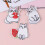 12 Pcs Iron on Applique Patches White Cats Embroidered-12 sets 6