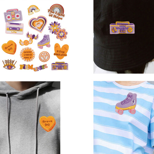 18 Pcs Speaker Embroidered Patches Roller Skates Sewing-18 sets 1