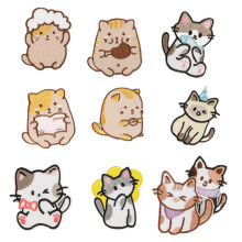 10 Pcs Cartoon Cats Applique Patches-1 set of 10 models