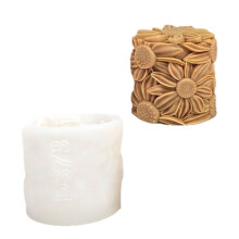 Cylindrical Scened Candle Molds Castings Molds Flowers Silicone