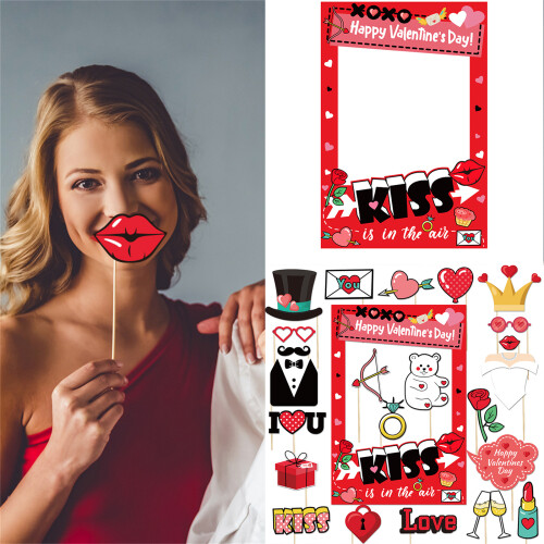 Valentines Day Photo Booth Props Set,Romantics-1pcs photo frame 1