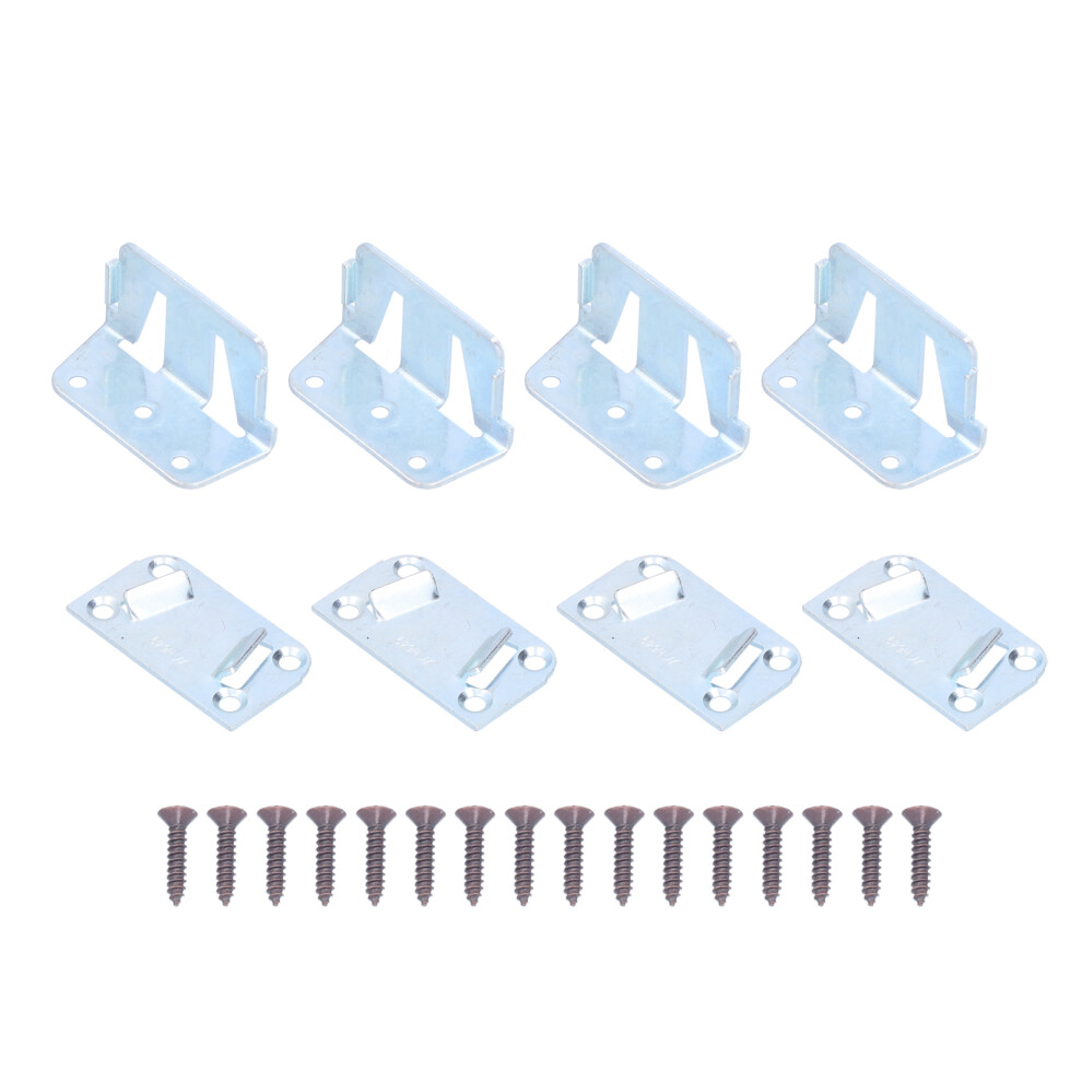 Galvanized Steel Brackets Heavy Duty Bed Hardware Bed Rail Brackets Replacement Parts For Wooden Bed Support Bed Frame Connectors Suitable For Various 9454554571683