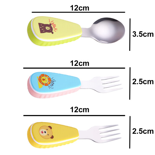 Resevänligt bestickset i rostfritt stål, perfekt för måltider på språng med ditt barn 1