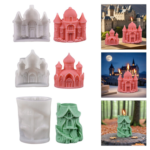 Ancient Castles Candle Mould Silicone Molds Epoxy Resin Molds-C 2