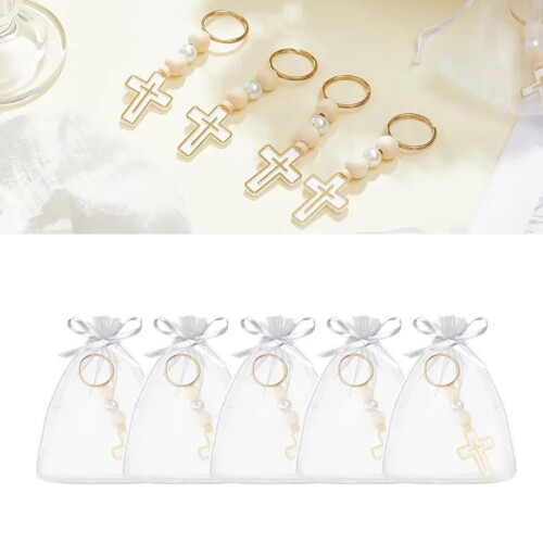 10Pieces Crossed Pendant Keychain with Drawstring Bag For 1