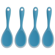 Cucharas ranuradas con superficie antiadherente resistente al calor y agarre cómodo para servir y cocinar, fabricadas en acero inoxidable con gel de