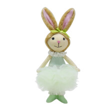 Ornement de lapin de vacances fait à la main, jouet en-Vert