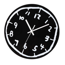 Horloge suspendue en acrylique avec chiffres graffitis-Noir