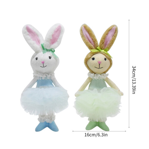 Ornement de lapin de vacances, peluche faite à la main,-Bleu 1