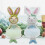 Ornement de lapin de vacances, peluche faite à la main,-Bleu 5