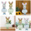 Ornement de lapin de vacances, peluche faite à la main,-Bleu 4