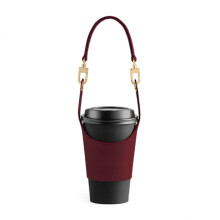 PU-Leder-Becherabdeckung, tragbare Kaffeebecherhalter-Hülle-Rot